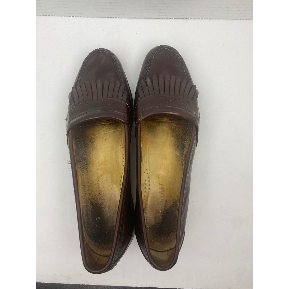 Vintage Cole Haan Kiltie Loafers Men's 12 B Brown Leather Made in USA Dress